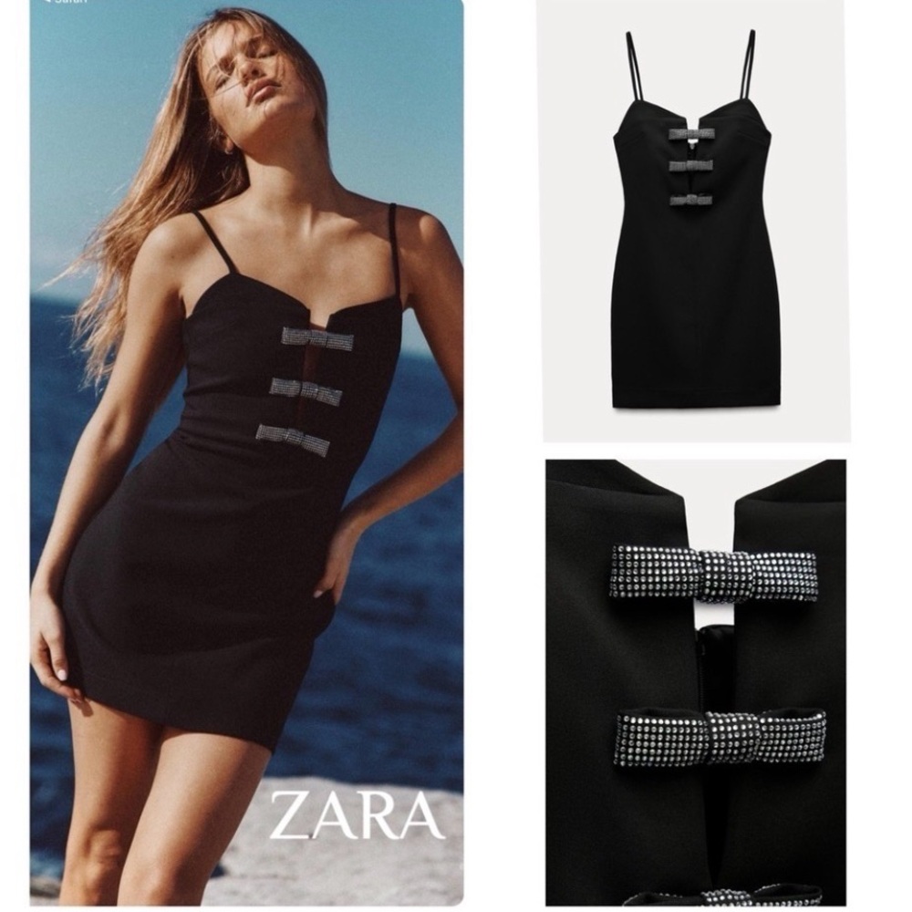 Zara Black Bow Detail Dress